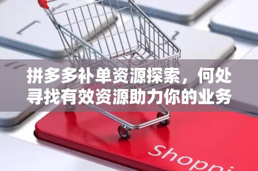 拼多多补单资源探索，何处寻找有效资源助力你的业务增长