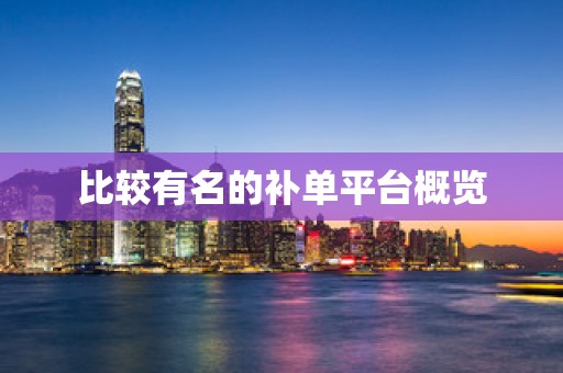 比较有名的补单平台概览