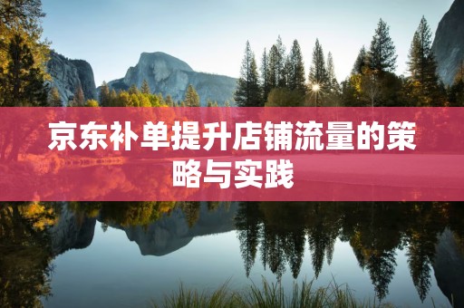 京东补单提升店铺流量的策略与实践