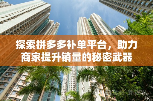 探索拼多多补单平台，助力商家提升销量的秘密武器