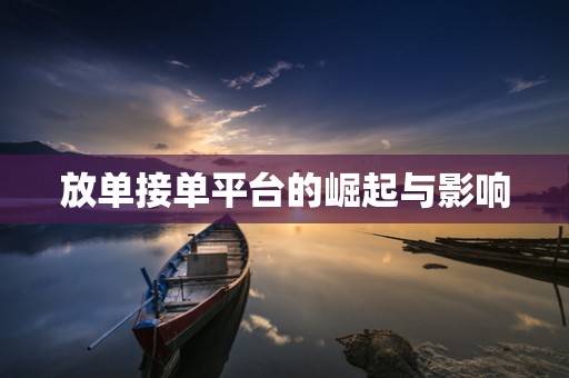 放单接单平台的崛起与影响