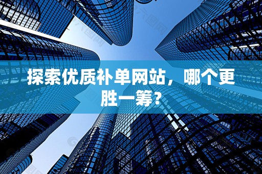 探索优质补单网站，哪个更胜一筹？