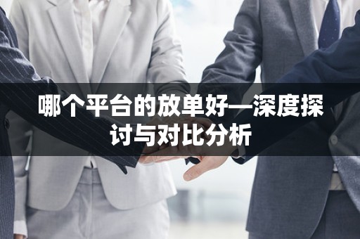 哪个平台的放单好—深度探讨与对比分析