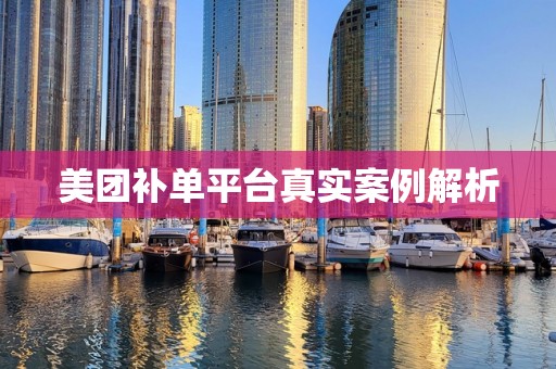 美团补单平台真实案例解析