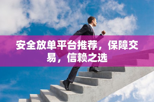 安全放单平台推荐，保障交易，信赖之选