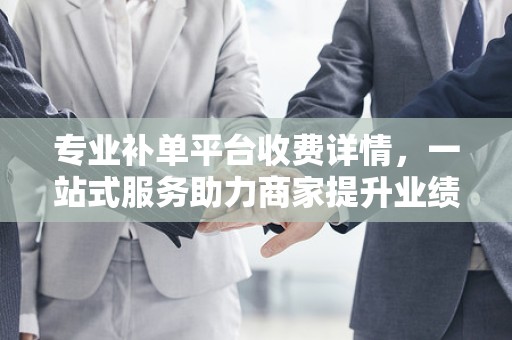专业补单平台收费详情，一站式服务助力商家提升业绩