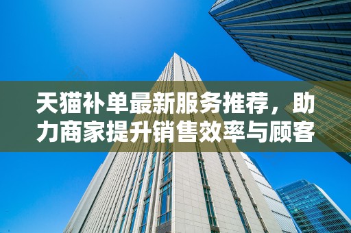天猫补单最新服务推荐，助力商家提升销售效率与顾客体验