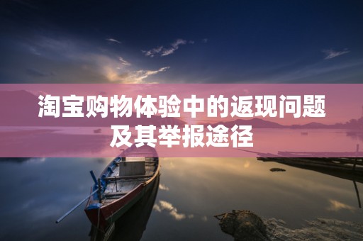 淘宝购物体验中的返现问题及其举报途径