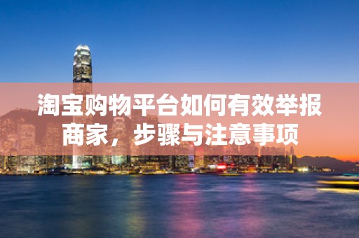 淘宝购物平台如何有效举报商家，步骤与注意事项