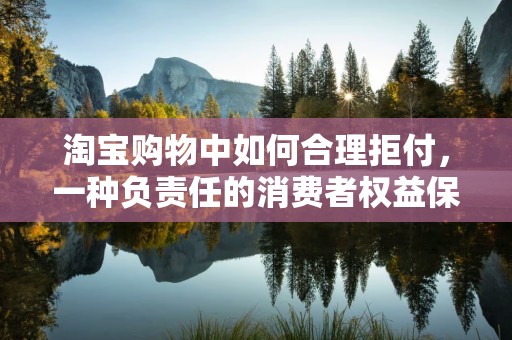 淘宝购物中如何合理拒付，一种负责任的消费者权益保护策略