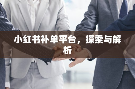 小红书补单平台，探索与解析