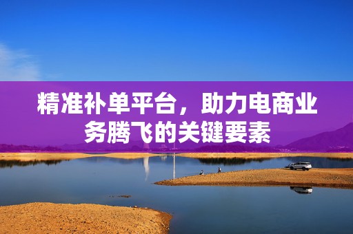 精准补单平台，助力电商业务腾飞的关键要素