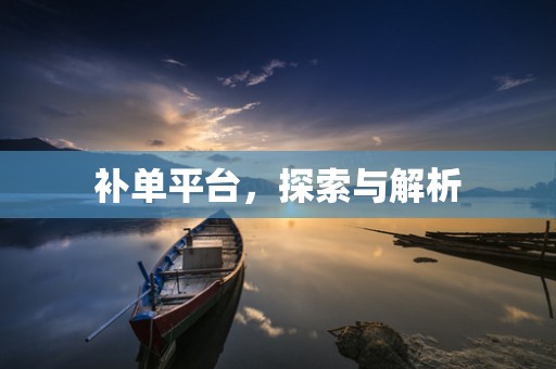 补单平台，探索与解析