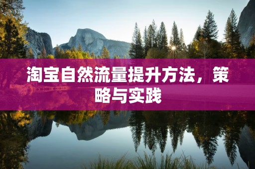 淘宝自然流量提升方法，策略与实践