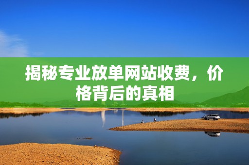 揭秘专业放单网站收费，价格背后的真相