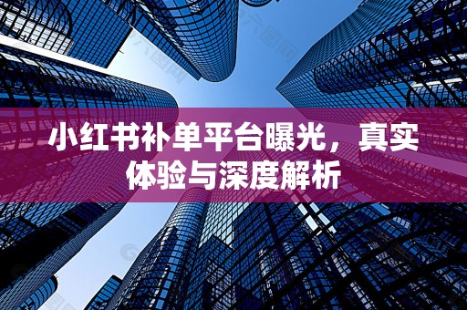 小红书补单平台曝光，真实体验与深度解析