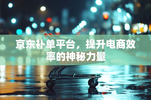 京东补单平台，提升电商效率的神秘力量