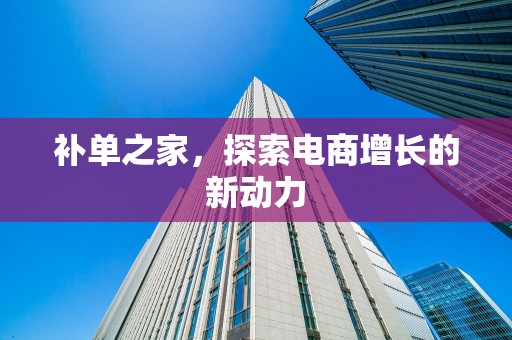 补单之家，探索电商增长的新动力