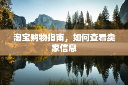 淘宝购物指南，如何查看卖家信息