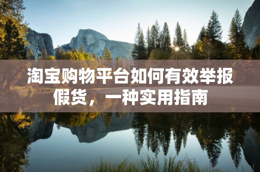 淘宝购物平台如何有效举报假货，一种实用指南