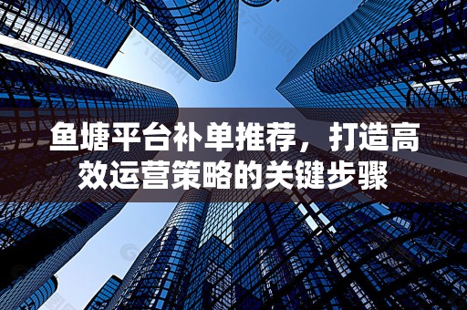 鱼塘平台补单推荐，打造高效运营策略的关键步骤