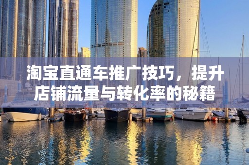 淘宝直通车推广技巧，提升店铺流量与转化率的秘籍