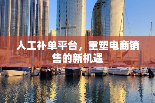 人工补单平台，重塑电商销售的新机遇