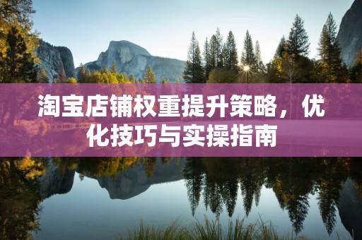 淘宝店铺权重提升策略，优化技巧与实操指南