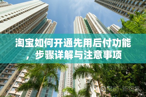 淘宝如何开通先用后付功能，步骤详解与注意事项
