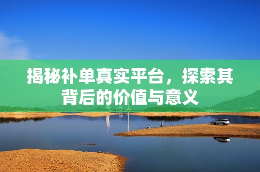 揭秘补单真实平台，探索其背后的价值与意义