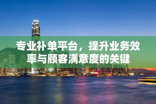 专业补单平台，提升业务效率与顾客满意度的关键