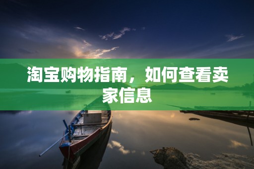 淘宝购物指南，如何查看卖家信息