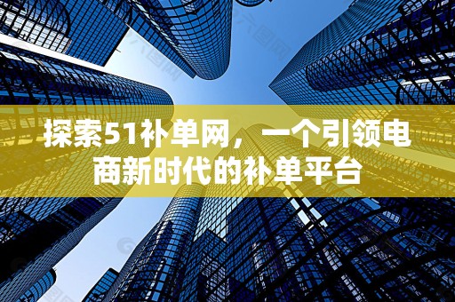 探索51补单网，一个引领电商新时代的补单平台