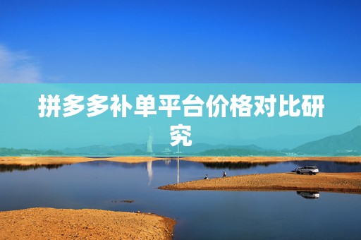 拼多多补单平台价格对比研究