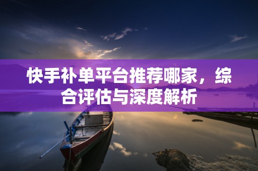 快手补单平台推荐哪家，综合评估与深度解析