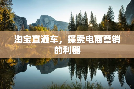 淘宝直通车，探索电商营销的利器