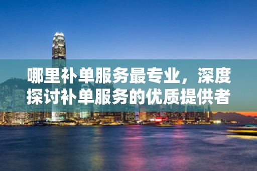 哪里补单服务最专业，深度探讨补单服务的优质提供者