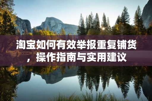 淘宝如何有效举报重复铺货，操作指南与实用建议