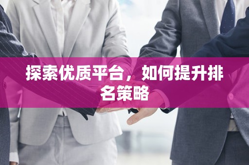 探索优质平台，如何提升排名策略