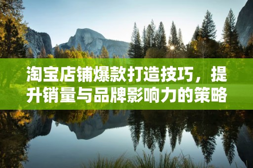 淘宝店铺爆款打造技巧，提升销量与品牌影响力的策略