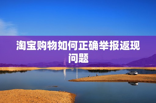 淘宝购物如何正确举报返现问题