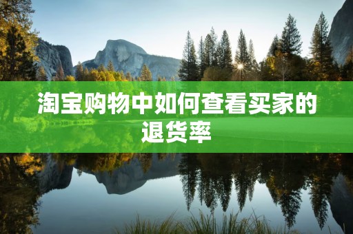 淘宝购物中如何查看买家的退货率