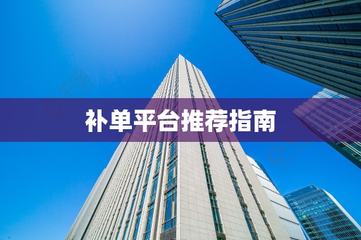 补单平台推荐指南