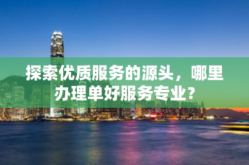 探索优质服务的源头，哪里办理单好服务专业？