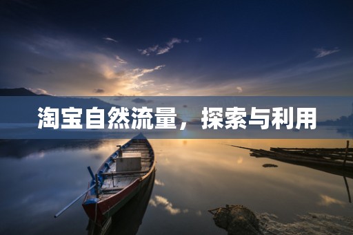 淘宝自然流量，探索与利用