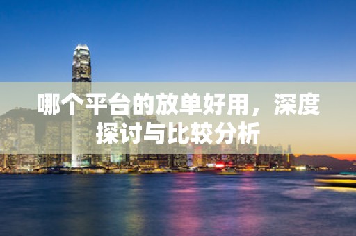 哪个平台的放单好用，深度探讨与比较分析