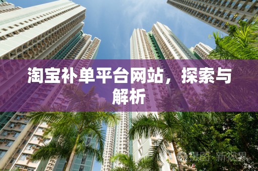 淘宝补单平台网站，探索与解析
