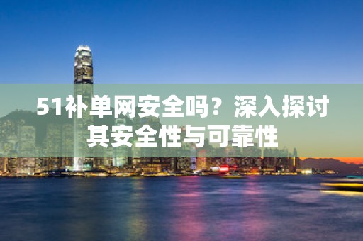 51补单网安全吗？深入探讨其安全性与可靠性
