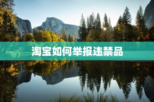 淘宝如何举报违禁品