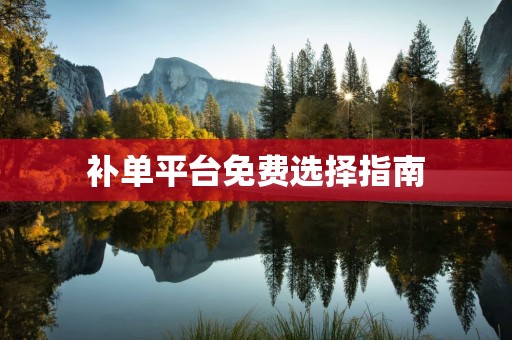 补单平台免费选择指南